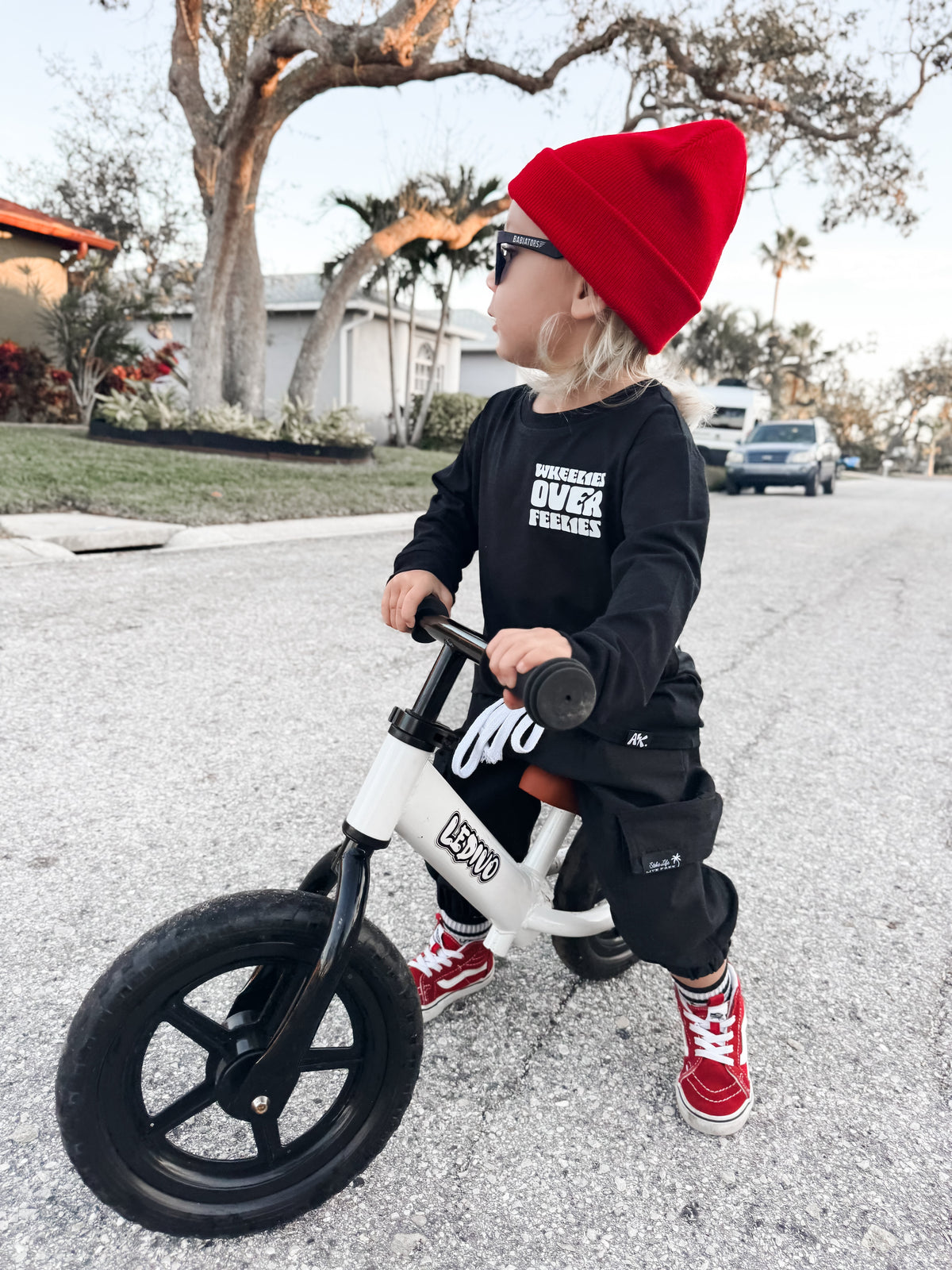 Wheelies-Long sleeve bamboo graphic tee