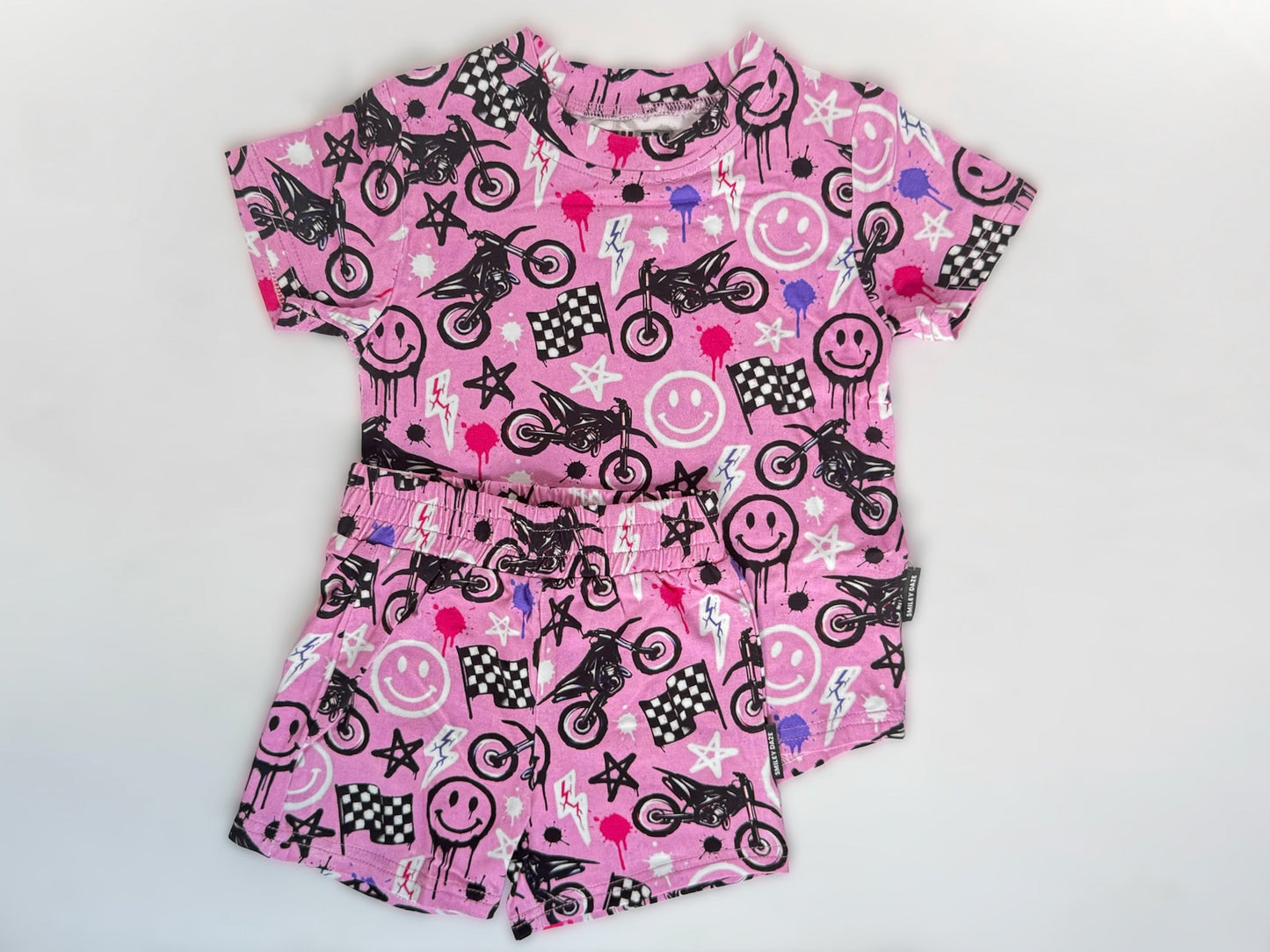 MOTO SMILES BAMBOO LOUNGE SET - PINK